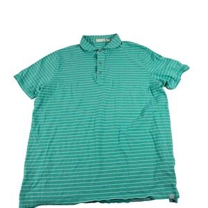 Tasc Performance Mens‎ XL Green White Striped Bamboo Cotton Polo Shirt 129212
